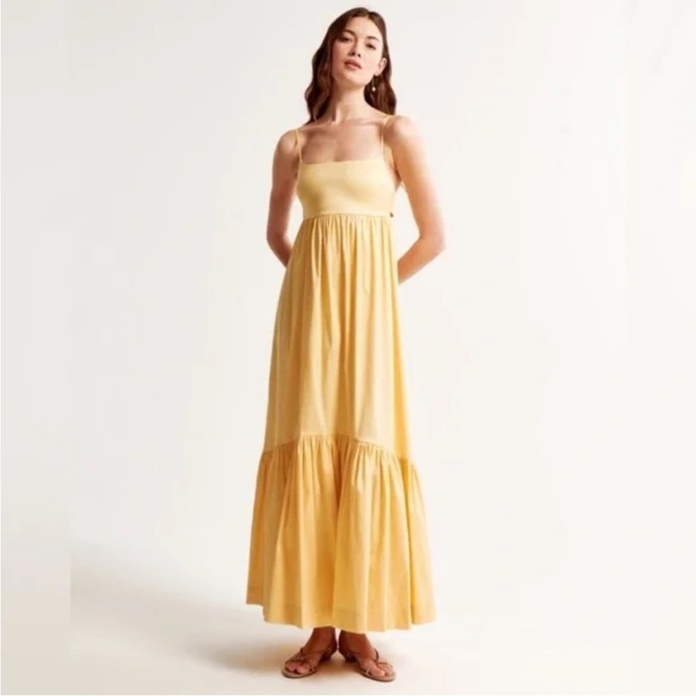 Abercrombie & Fitch Bow-Back Taffeta Maxi Dress